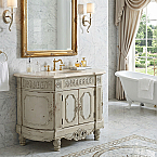 Adelina Collection 48" Essex Single Bathroom Vanity in Parchment Finish with Marble Top