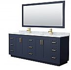 84" Double Bathroom Vanity in 4 color options, 3 Countertop options, and 3 hardware options 