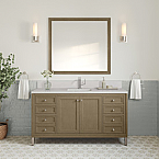 Chicago 60" Walnut Whisper Single Vanity with Top Options Chicago 60" Walnut Whisper Single Vanity with Top Options