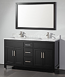 Adelina 60 inch Contemporary Espresso Finish Double Sink Bathroom Vanity