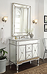 44 inch Adelina Mirrored Bathroom Vanity Cabinet White Top