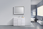 Modern Lux 48" Gloss White and Natural Wood Modern Bathroom Vanity 