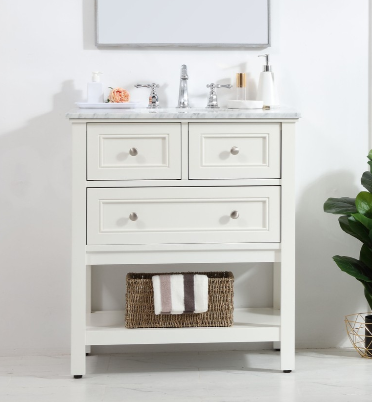 Modern Fitting 30" Single Bathroom Vanity set in White