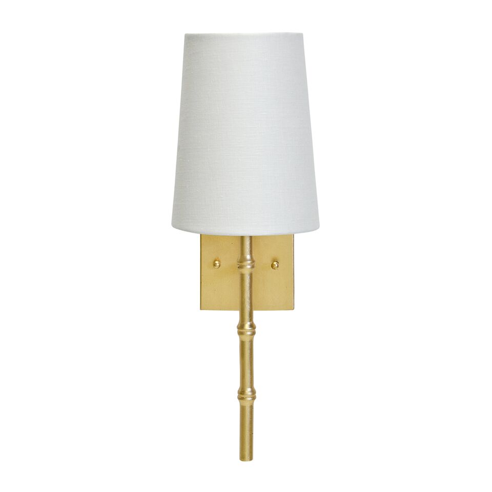 Scone with Bamboo Detail & White Linen Shade with 3 Finish Option