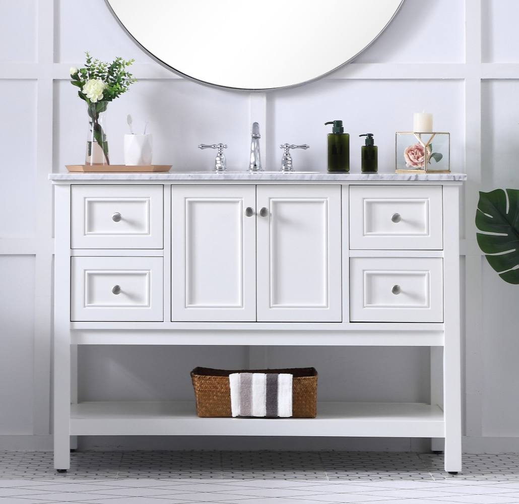 Modern Fitting 48" Single Bathroom Vanity set in White